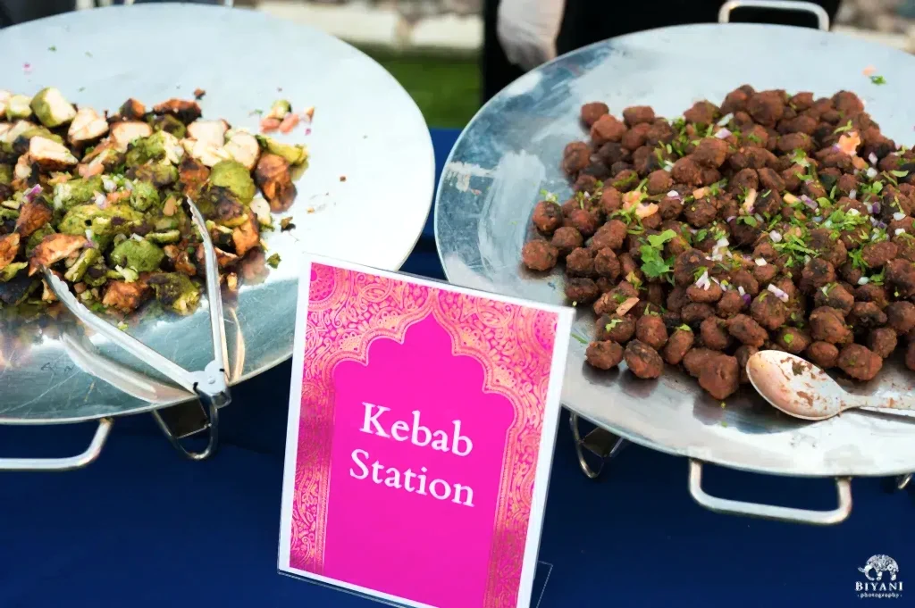 A closeup shot of a unique kebab construction station for food